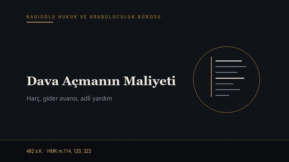 Dava Açmanın Maliyeti: Harç, Gider Avansı ve Adli Yardım